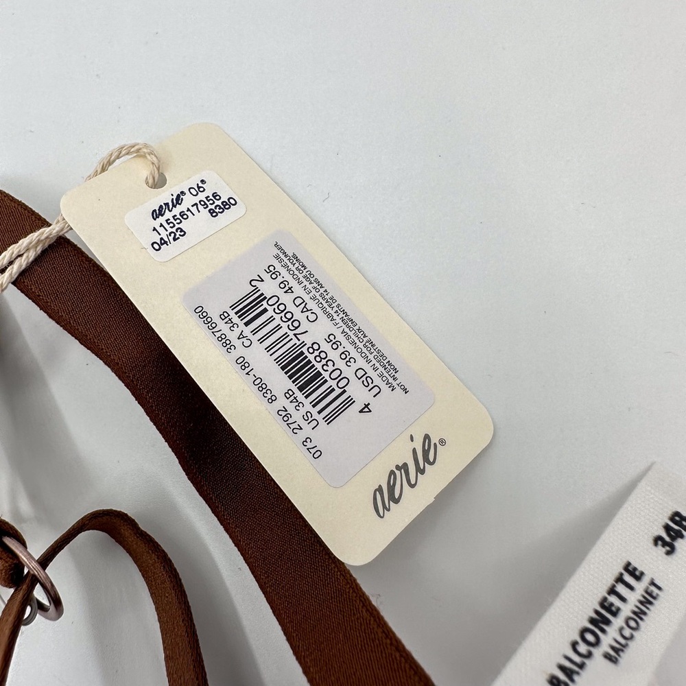 Aerie Smoothez Brown Unlined Mesh Balconette Bra - Picture 6 of 8